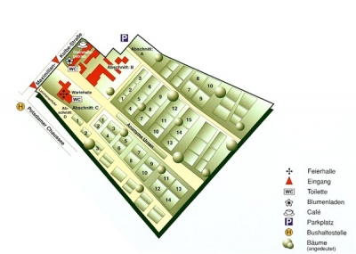 Lageplan Landschaftsfriedhof Gatow